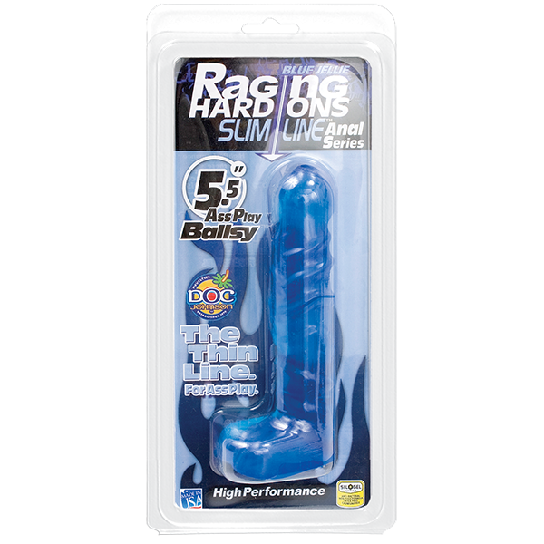 Raging Hard-Ons SLIMLINE Jellie Anal Dildo: Cobalt Blue | 5.5 inch