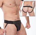 Titus Leather Zip Jockstrap - Black