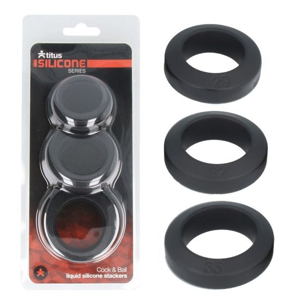 Titus Silicone Series 3-Pack Stackers Cock & Ball Rings