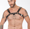 Titus H-Front Leather Chest Harness | Black