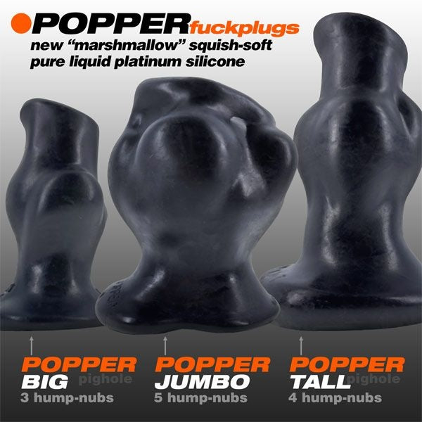 Oxballs Jumbo POPPER PIG-HOLE Hollow Plug | Black