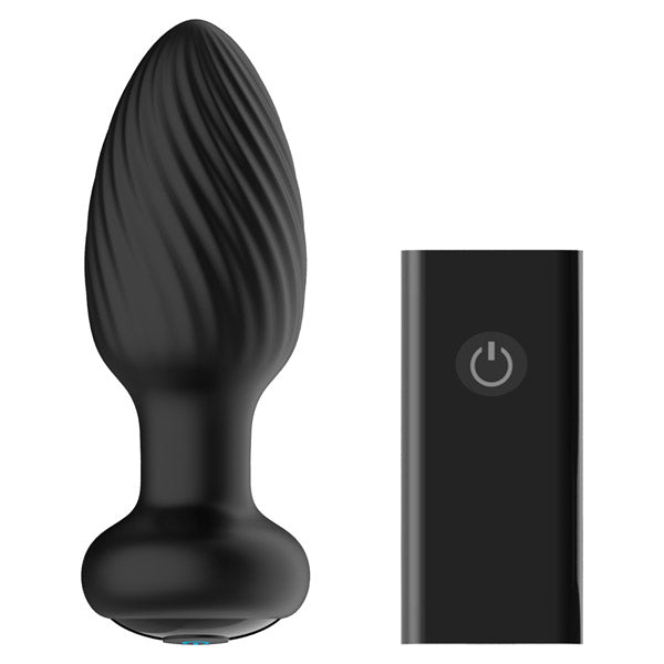tornado remote control rotating butt plug black