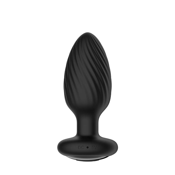 tornado remote control rotating butt plug black 1