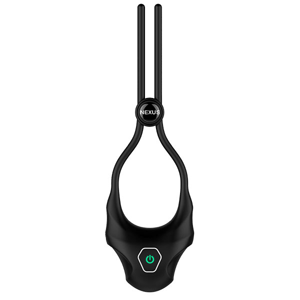 forge vibrating adjustable lasso silicone cock ring black