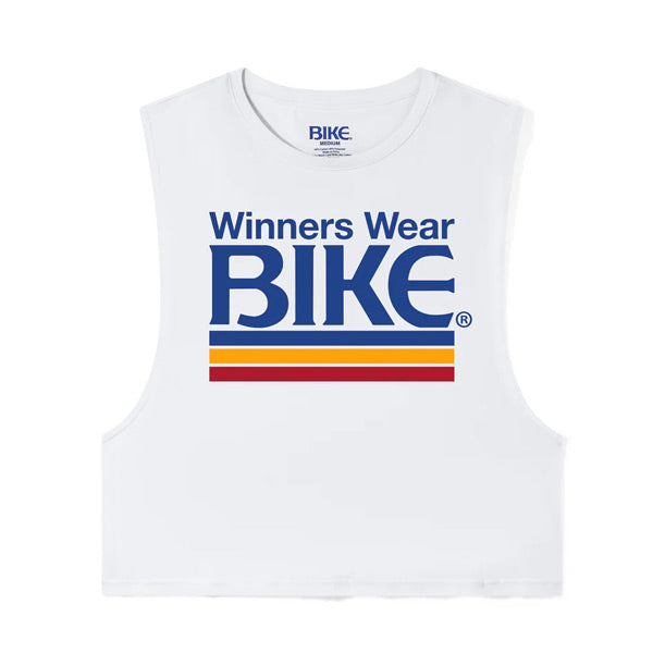 BIKE® Winners Wear BIKE Crop Tank - White