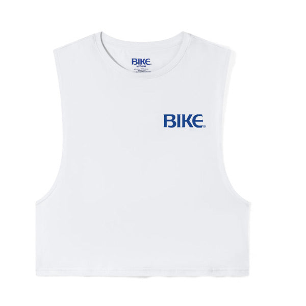 BIKE® Tropical Bird BIKE Crop Tank - White