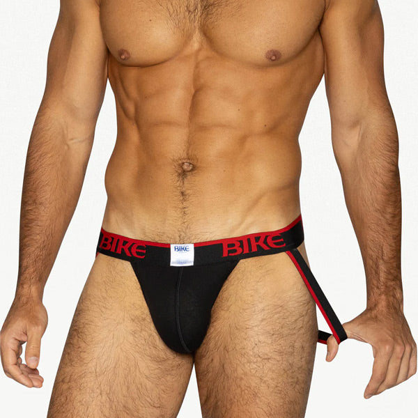 BIKE® 3-Pack Stretch Cotton Jockstrap - Black