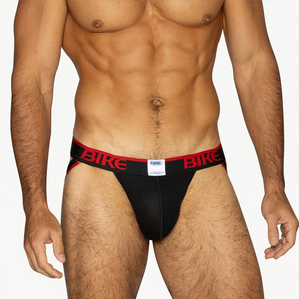 BIKE® 3-Pack Stretch Cotton Jockstrap - Black