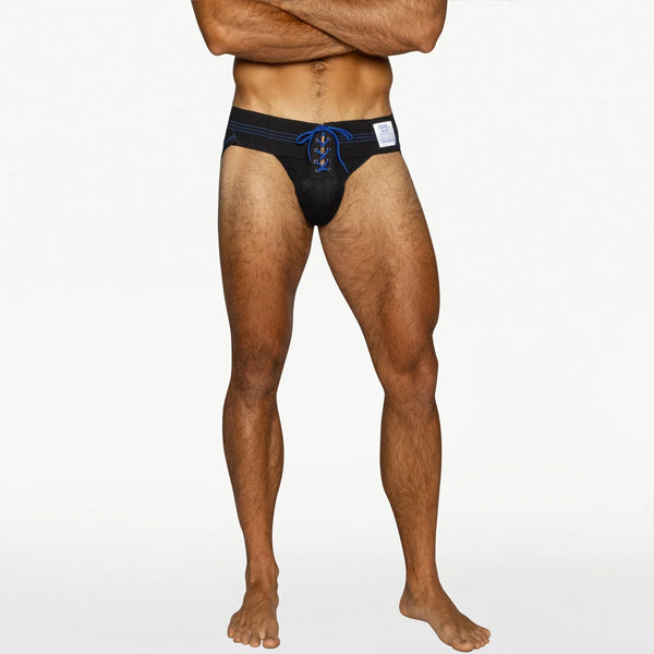 BIKE® Vintage Lace- Up Jockstrap - Black