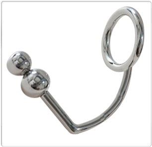Titus Stainless Steel Cockring & Double Anal Ball | Size Options