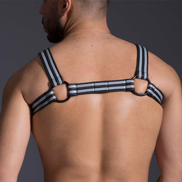 665 INC | Neoprene Bulldog Harness | Double Grey | S