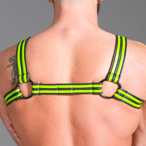 665 INC | Neoprene Bulldog Harness | Double Green | S