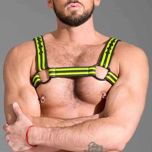 665 INC | Neoprene Bulldog Harness | Double Green | S