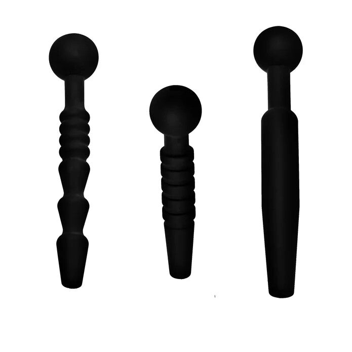Master Series Dark Rods 3 Piece Silicone Penis Plug Set