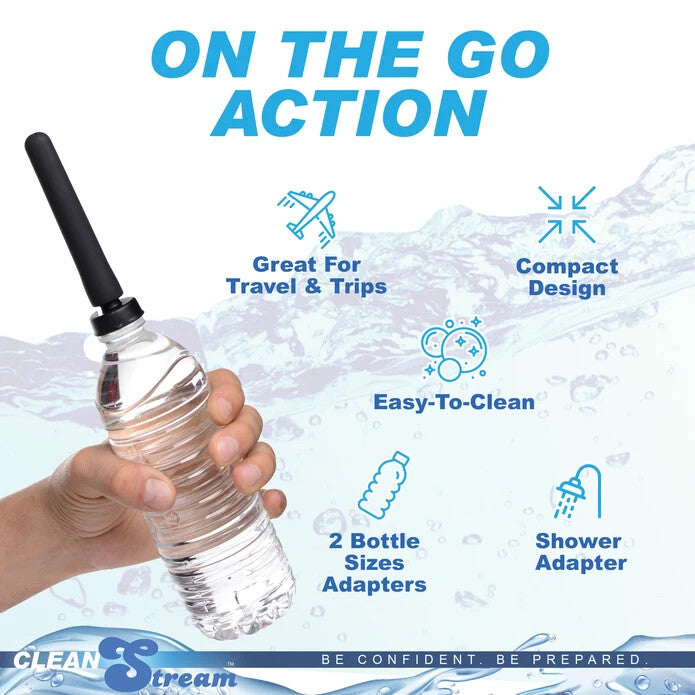 CleanStream Travel Enema Set 5 piece Water Bottle Adapter Kit