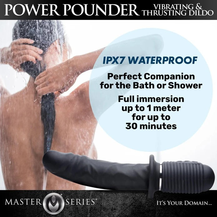 Master Series Power Pounder Vibrating and Thrusting Silicone Dildo