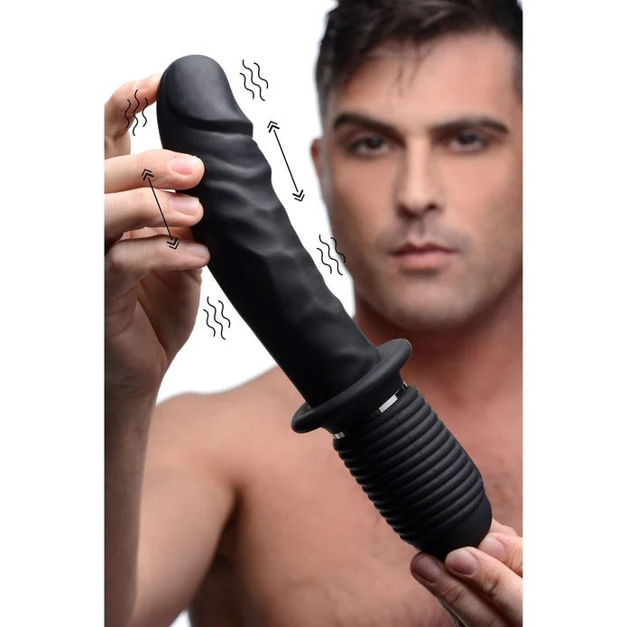 Master Series Power Pounder Vibrating and Thrusting Silicone Dildo