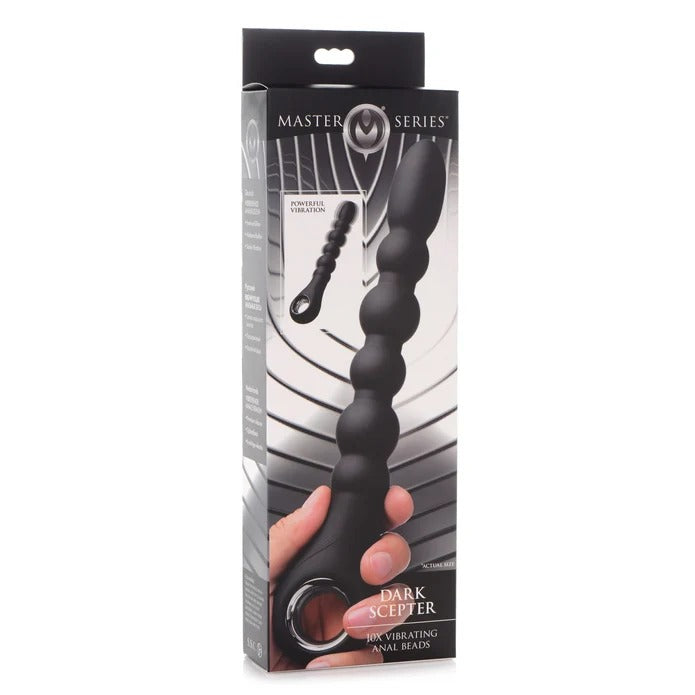 Master Series Dark Scepter 10x Vibrating Anal Beads