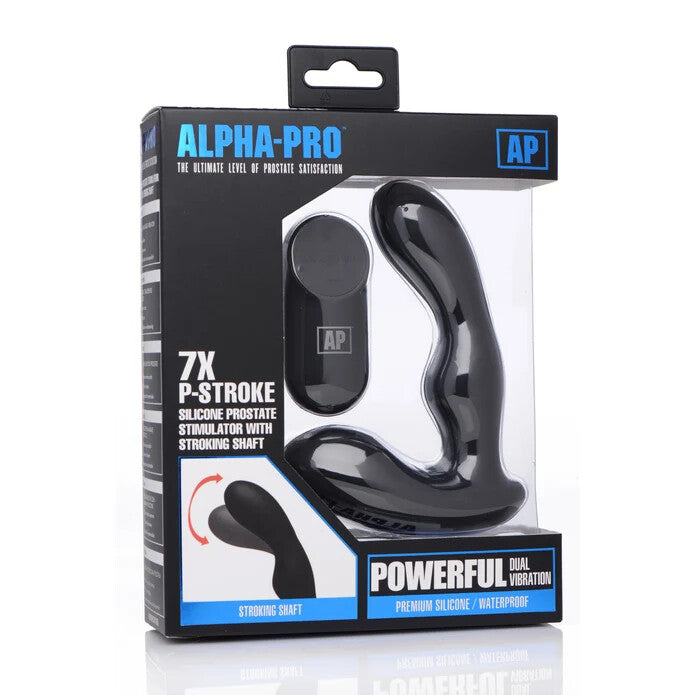 Alpha-Pro 7X P-Stroke Silicone Prostate Stimulator w/ Stroking Shaft