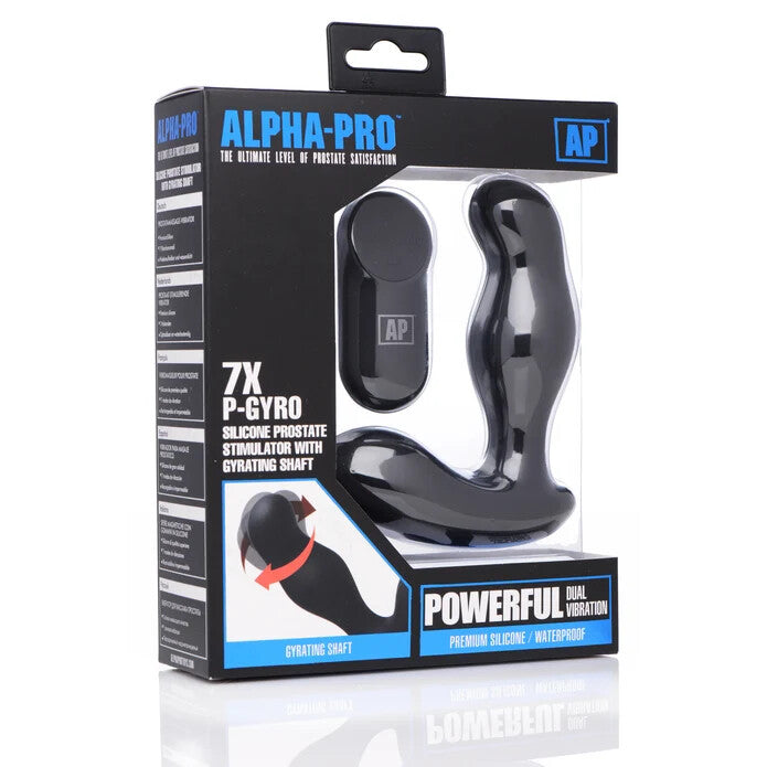 Alpha-Pro 7X P-Gyro Silicone Prostate Stimulator w/ Gyrating Shaft