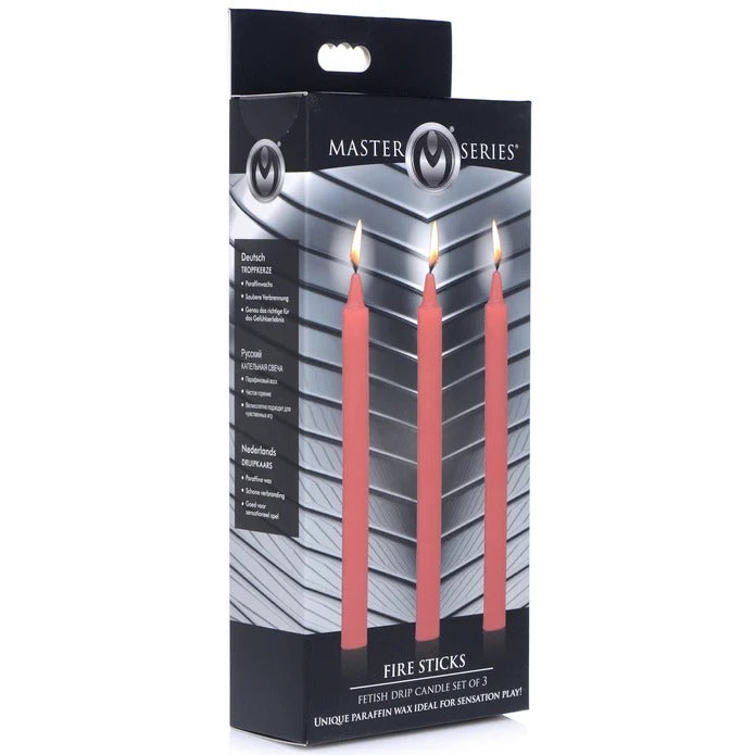 Master Series Fire Sticks Fetish Drip Candles Set of 3