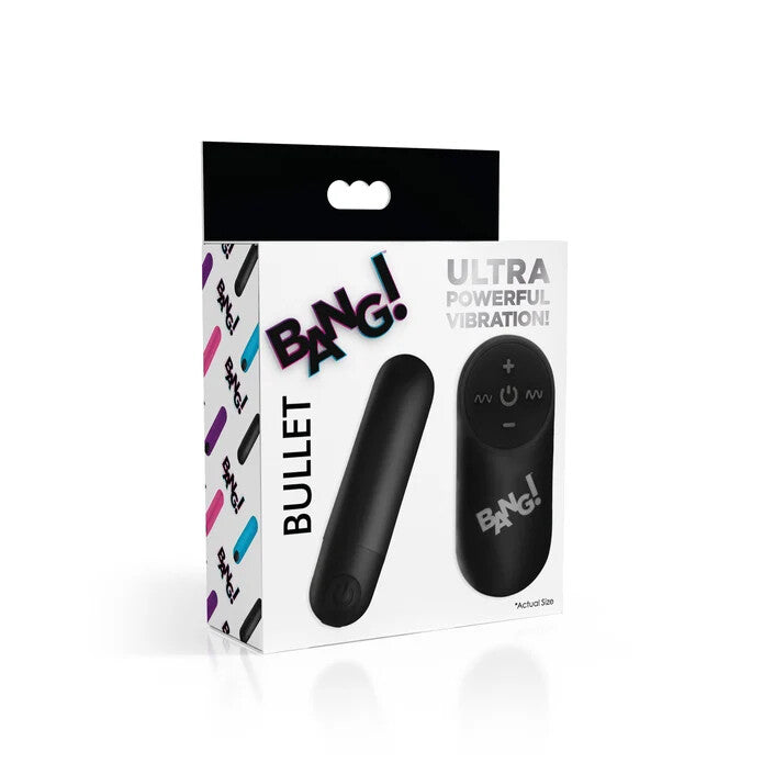 BANG! Vibrating Bullet w/ Remote Control - Black