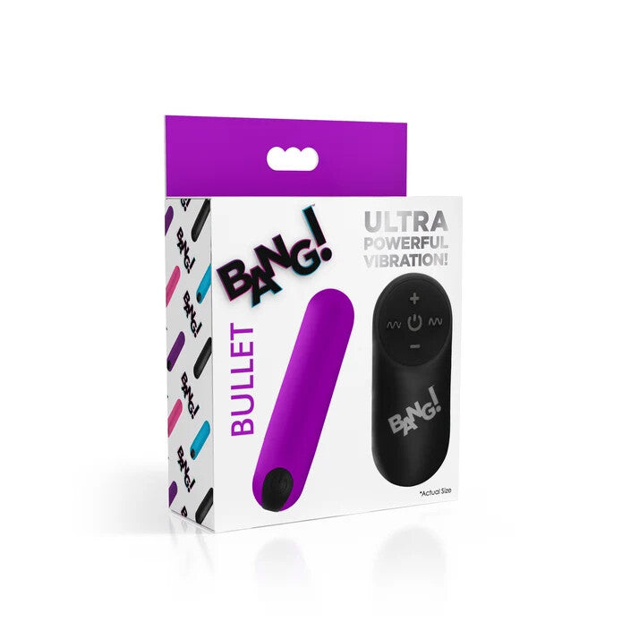 BANG! Vibrating Bullet w/ Remote Control - Purple