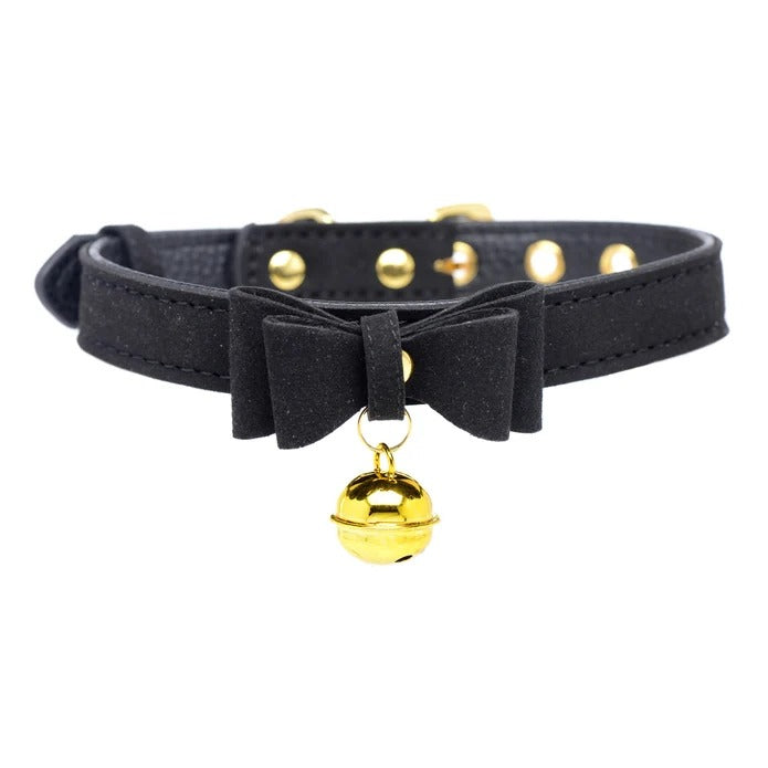 Master Series Golden Kitty Cat Bell Collar - Black/Gold