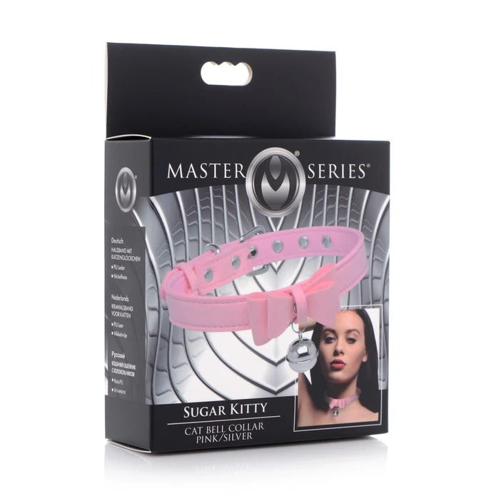Master Series Golden Kitty Cat Bell Collar - Pink/Silver