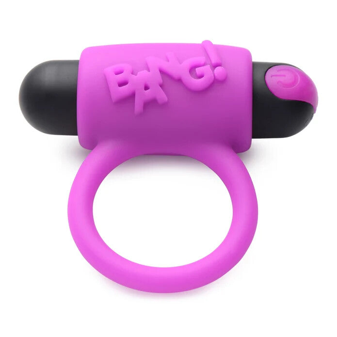 BANG! Couple's Love Ring, Finger Vibe, Bullet, & Blindfold Kit - Purple