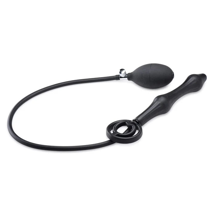 Master Series Devils Rattle Inflatable Silicone Anal Plug w/ Cock and Ball Ring