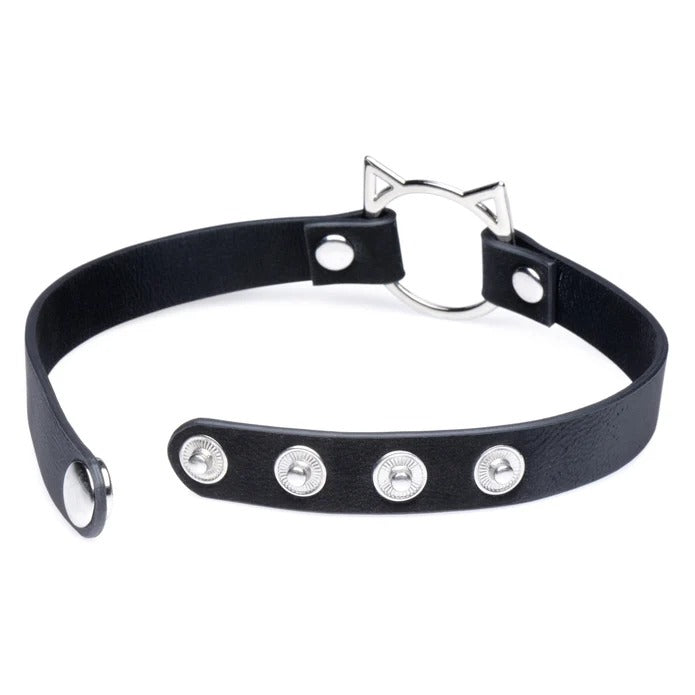 Master Series Kinky Kitty Ring Slim Choker - Black