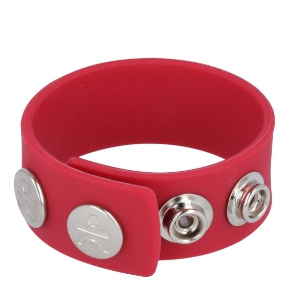 Silicone Series - Silicone Wide Cock and Ball Strap | Red