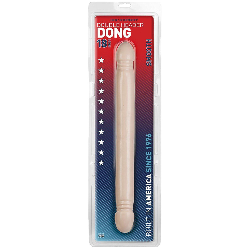 Veined DOUBLE HEADED Dildo: Cream | 18 inches