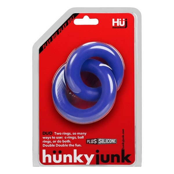 Hünkyjunk Duo Linked Cockring  | Cobalt