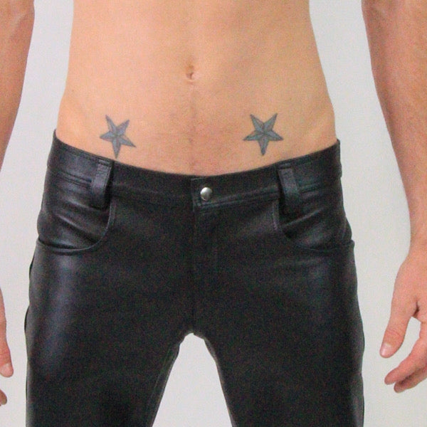 Titus Leather Tailored JEANS | Black