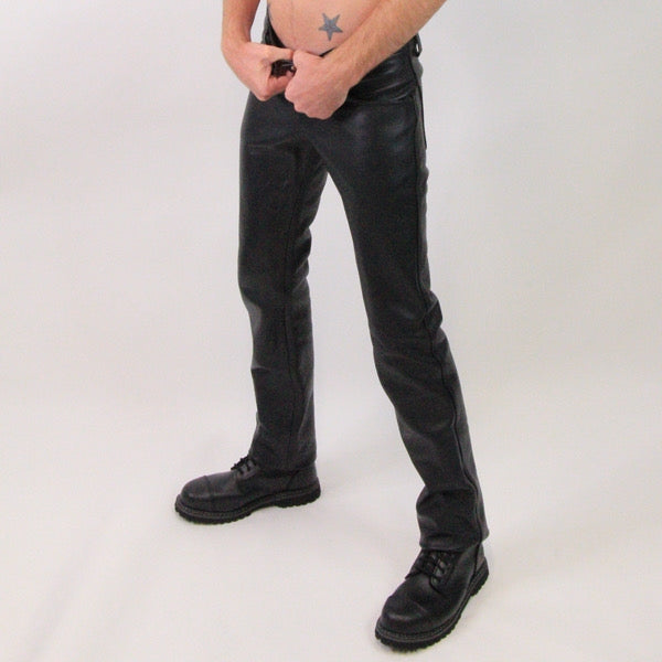 Titus Leather Tailored JEANS | Black