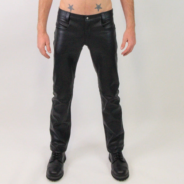 Titus Leather Tailored JEANS | Black