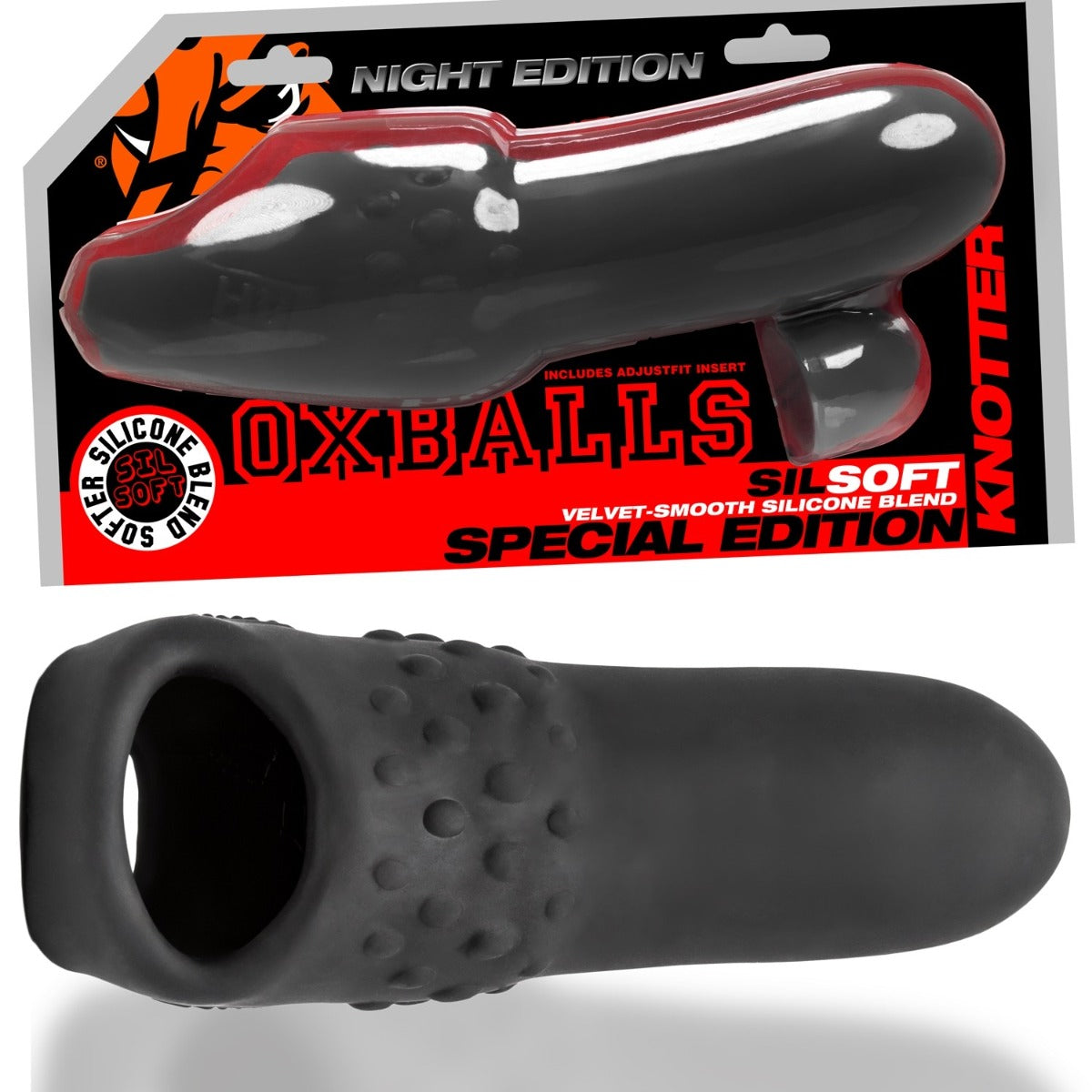 Oxballs KNOTTER Fat Head Cocksheath | Night Black