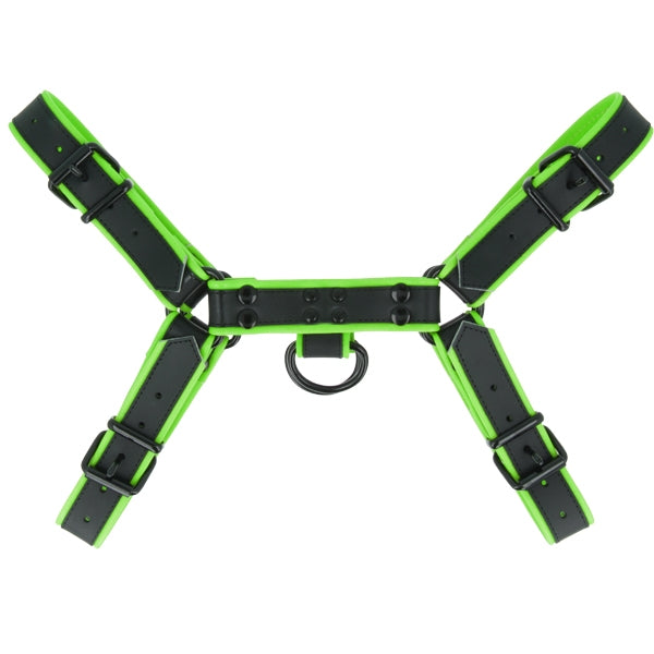 Leather Colour Piping H - Front Harness - Lime | Large