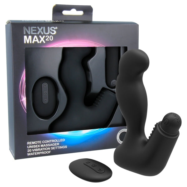 Nexus MAX 20: Waterproof Remote Control G Spot Massager with Removable Bullet | Black
