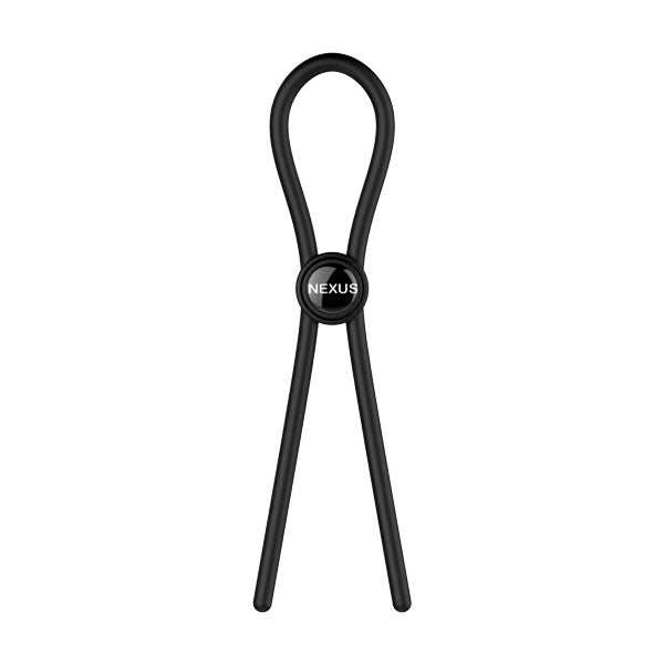 forge single adjustable lasso silicone cock ring black