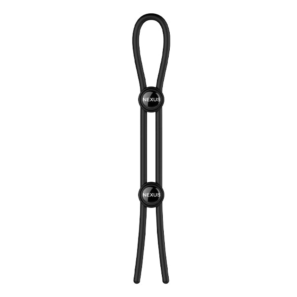 forge double adjustable lasso silicone cock ring black