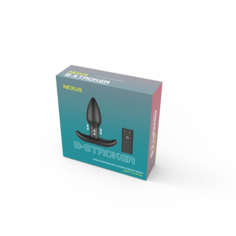 Nexus B-STROKER Vibrating Butt Plug with Anal Strokers | Black