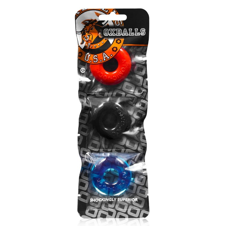 Oxballs RINGER Donut Cockring 3 Pack - Multi-Colour