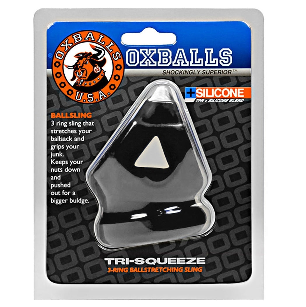 Oxballs TRI-SQUEEZE Cocksling & Ball Stretcher | Black Ice