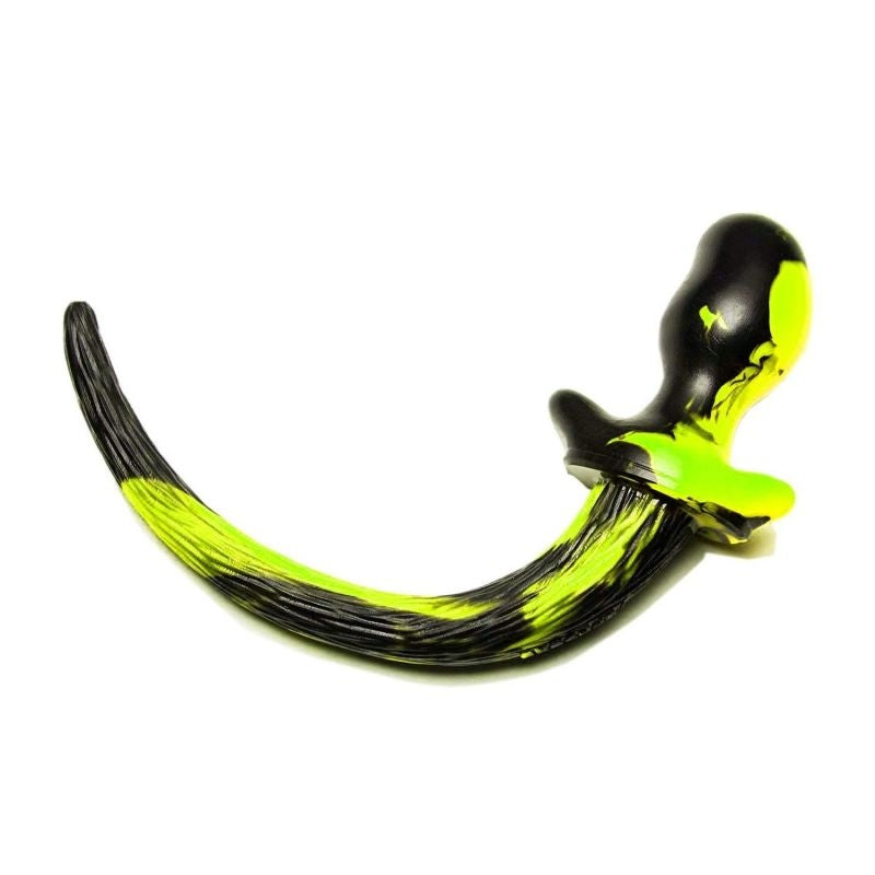 Oxballs BULLDOG Puppy Tail Butt Plug | Yellow & Black Swirl Large