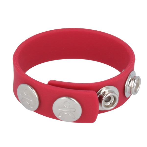 silicone series titus silicone cock and ball strap red