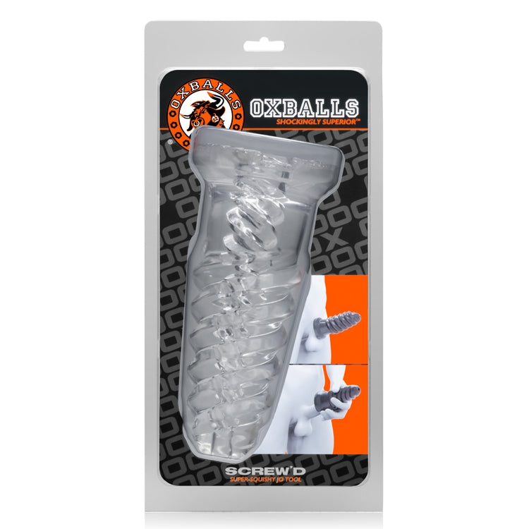 Oxballs SCREW'D Spiral Wank Off Toy | Clear