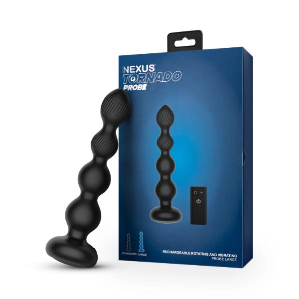 tornado rotating beaded anal probe black